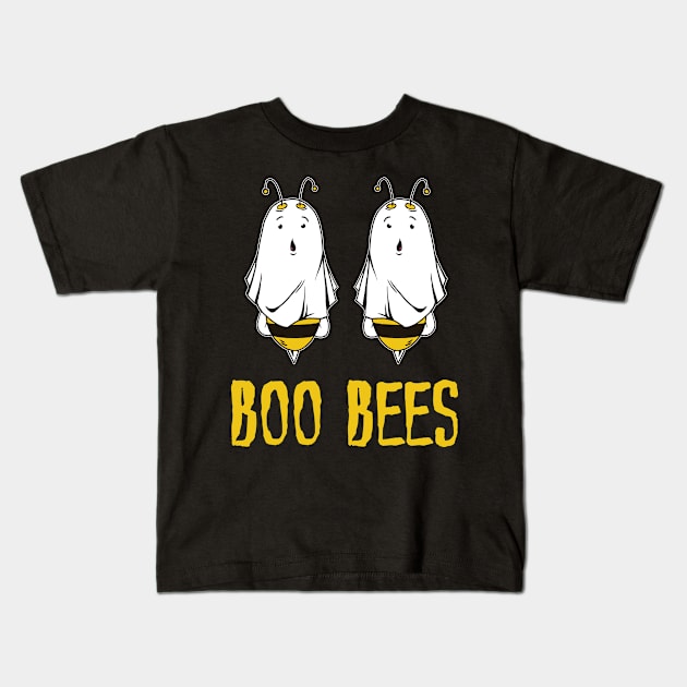 Halloween I Love Her Boo Bees Ghost Bee Matching Part 1 Kids T-Shirt by Hasibit